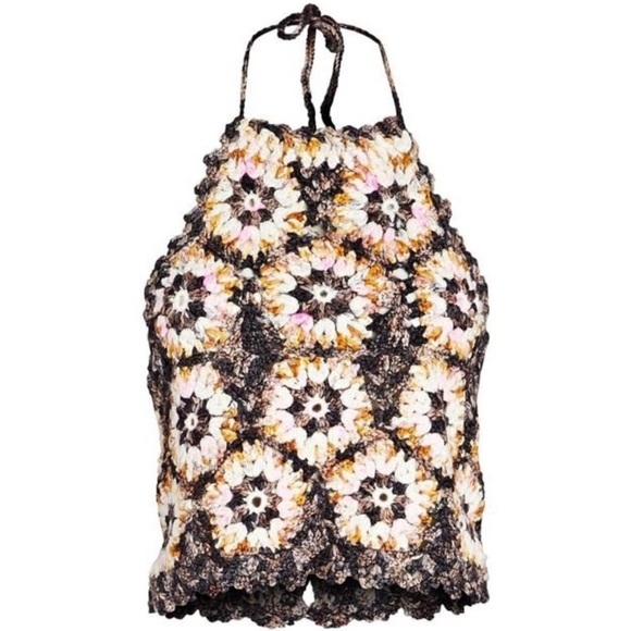 SEA NEW YORK Crocheted Wool-blend Halter Top - Picture 3 of 4